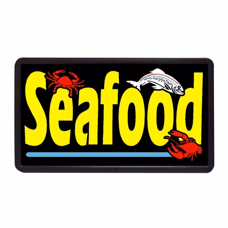 Seafood 13" x 24" Simulated Neon Sign