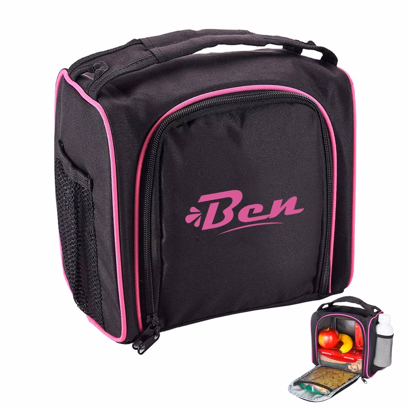 Double-Zipper Square Handheld Insulated Bag