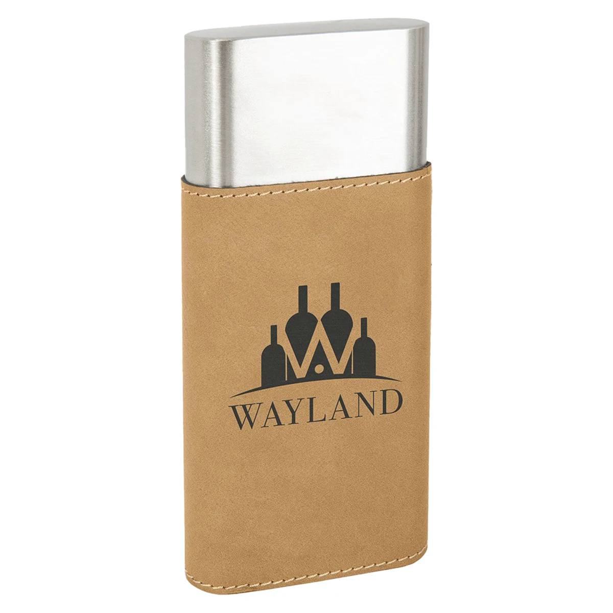 Light Brown Leatherette Cigar Case w/ Cutter 1