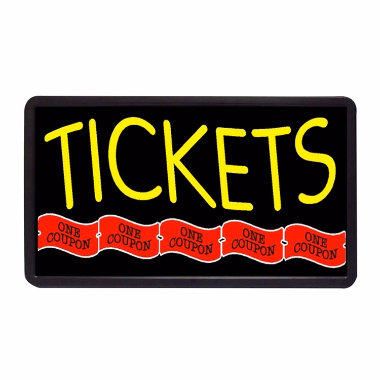 Tickets 13" x 24" Simulated Neon Sign