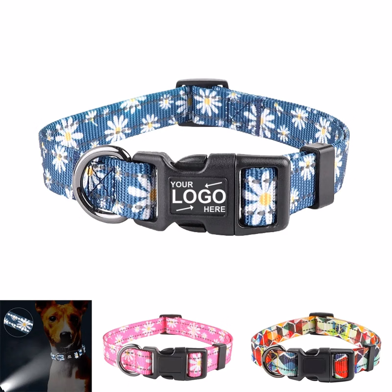 Reflective Nylon Adjustable Dog Collar