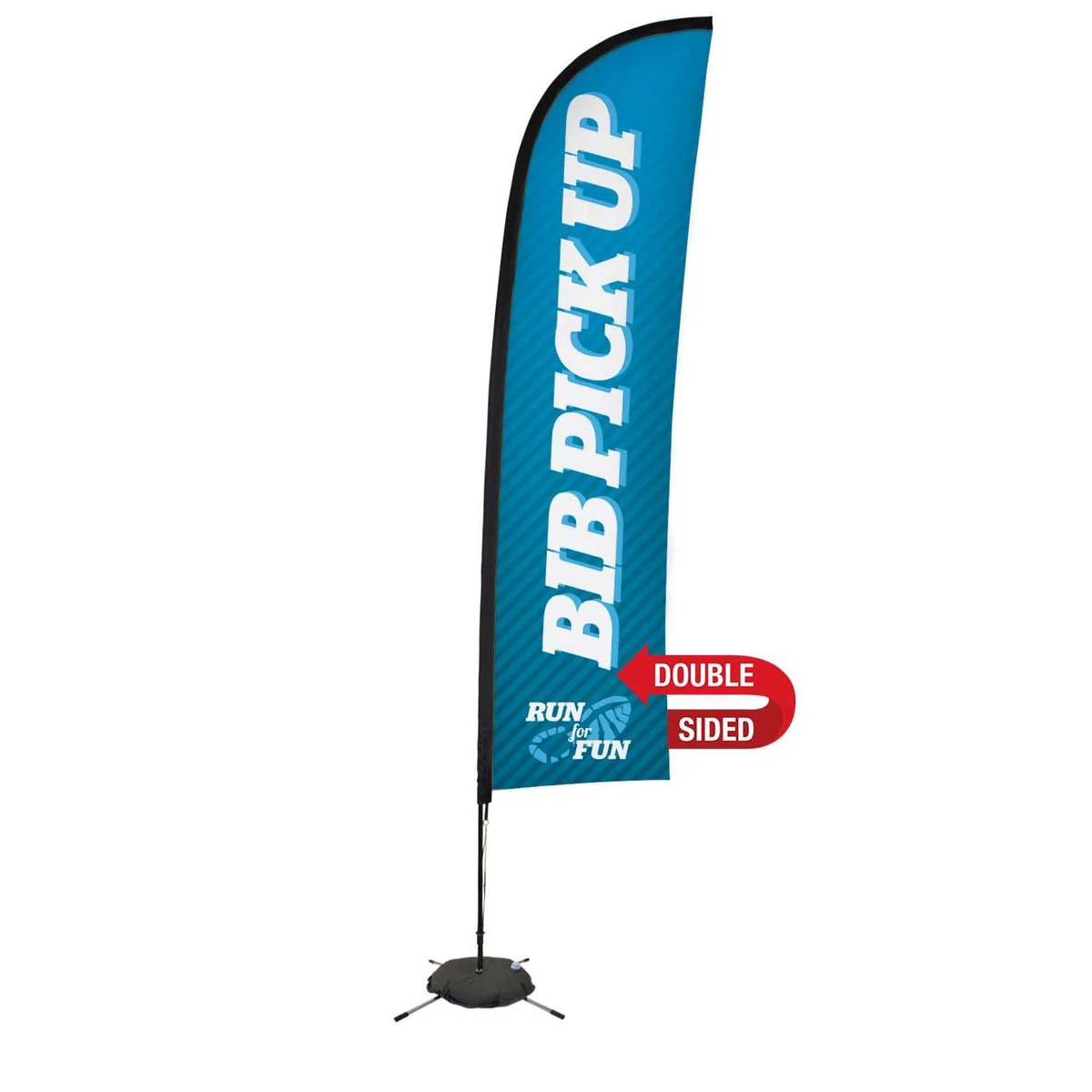 13' Premium Blade Sail Sign Kit (Double-Sided with Scissor Base) 1