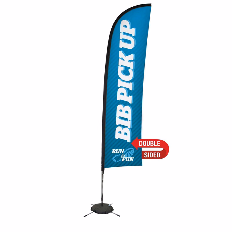13' Premium Blade Sail Sign Kit (Double-Sided with Scissor Base)