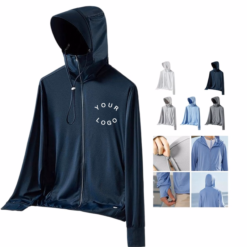 Polyester Hooded Sun Jacket with Detachable Brim