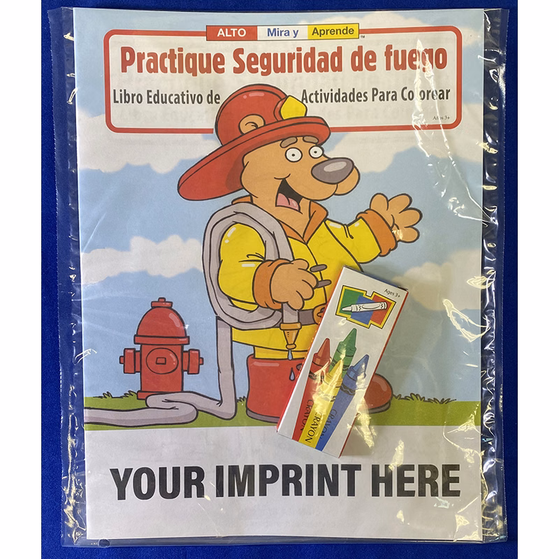 COLORING SET - Practice Fire Safety (Spanish) Coloring Book Fun Pack
