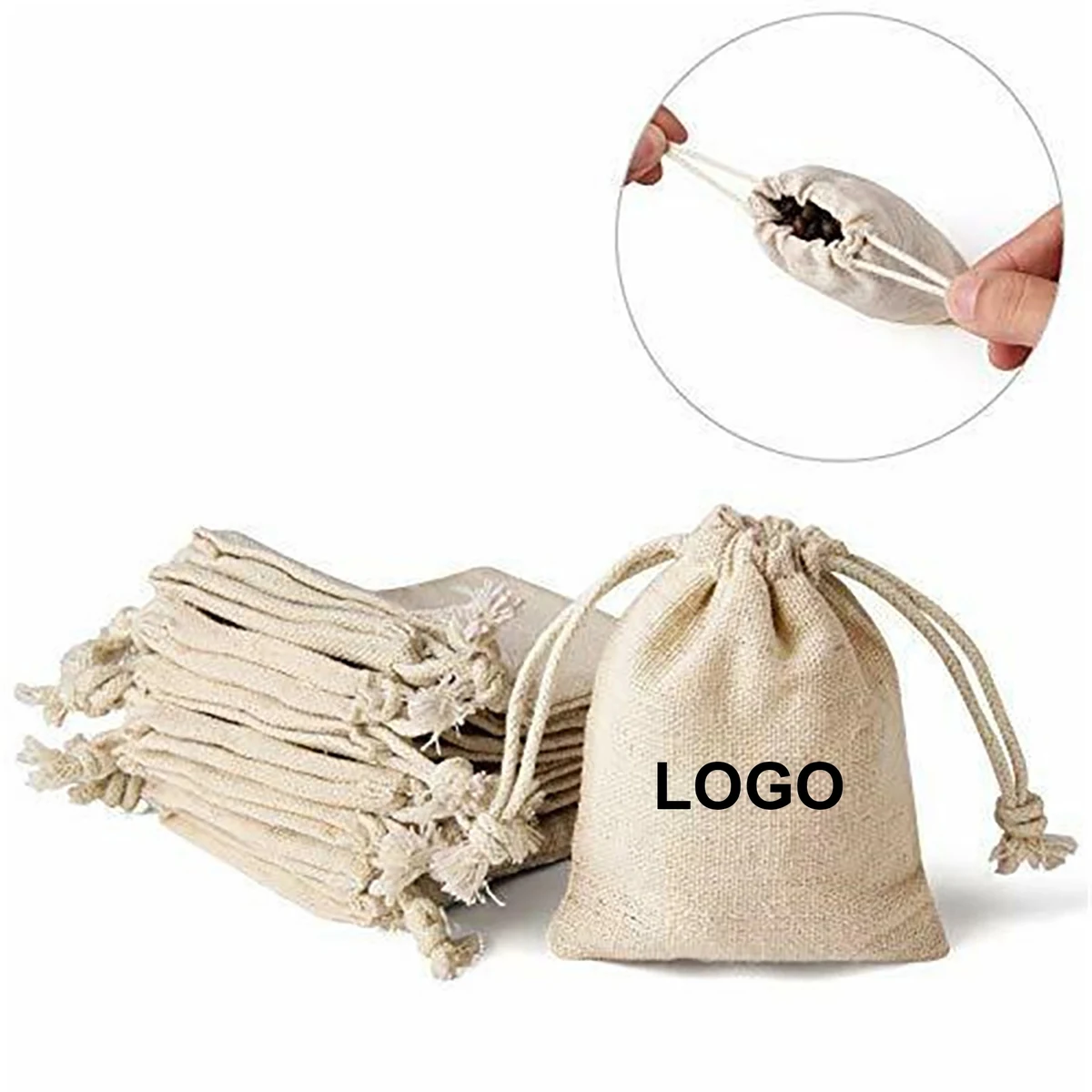 Linen Gift Bags With Drawstring 1