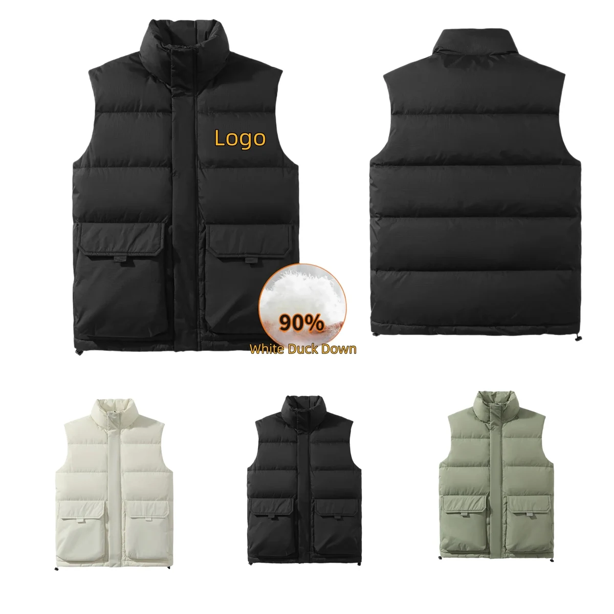 90% White Duck Down Vest 1