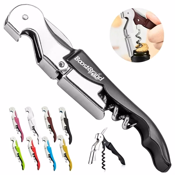 Custom Professional Waiter's Corkscrew with Foil Cutter & Opener — Wine Promo Tool