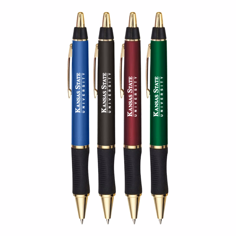 Union Printed - Gold Braxton Rubber Grip Click Pen