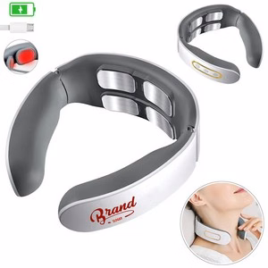 4 Heads Neck Massager With Heat Therapy And Magnetic Electrode Pads