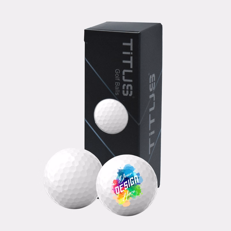 TiTUS® 3 White Golf Balls Pack with Custom Imprints