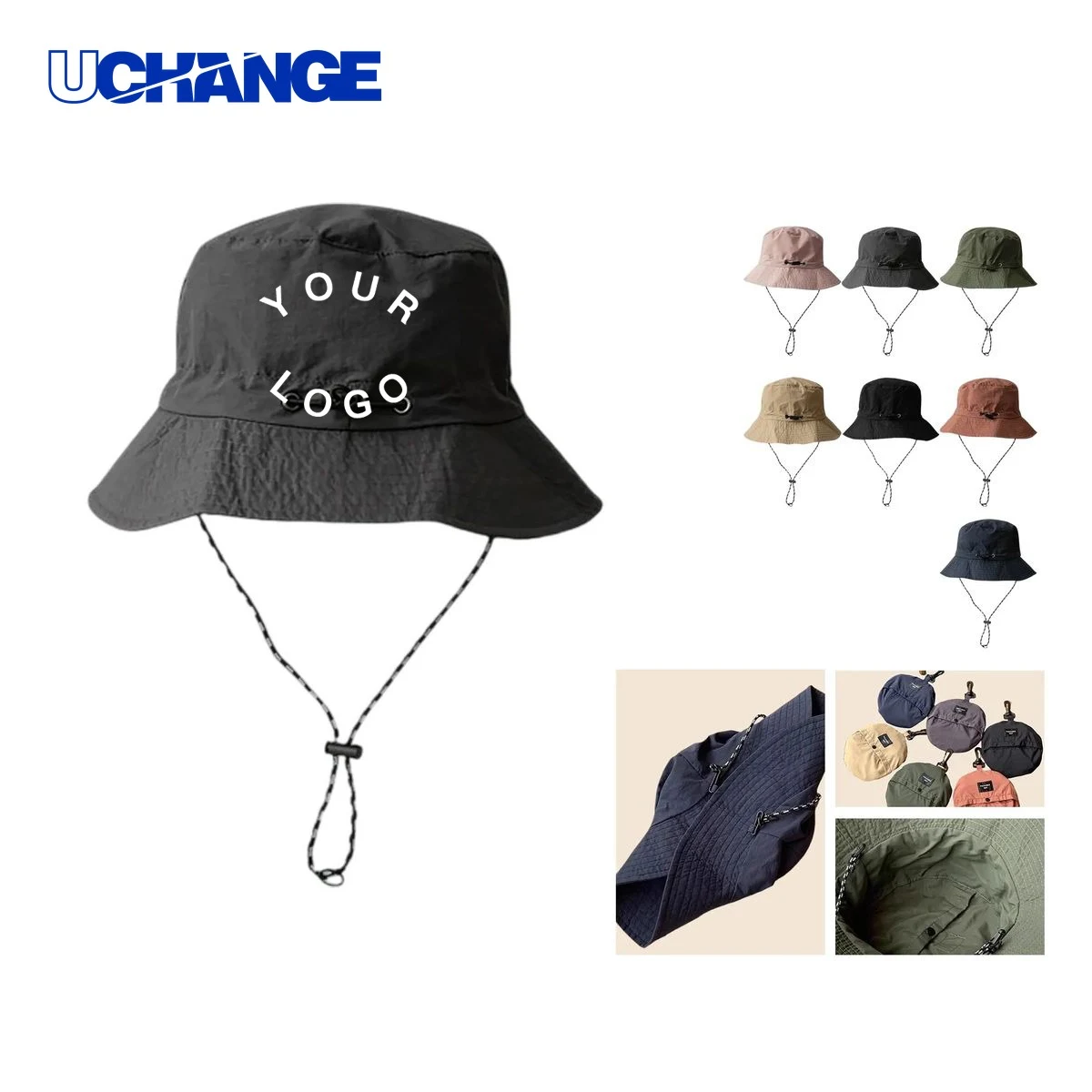 Polyester Fishermans Hat Headwear with Mesh Panels and Strap for Fishing 1