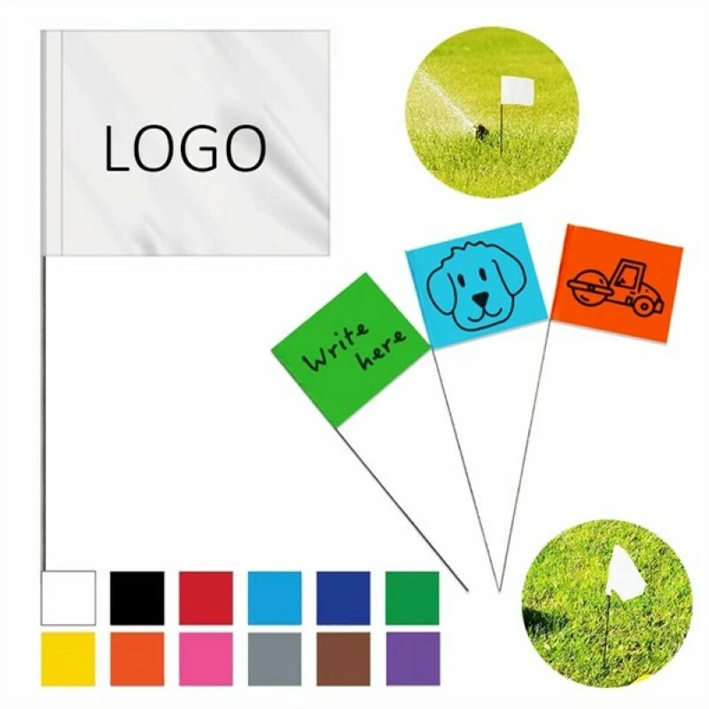 Custom Marking Flag With Wire Staff 1