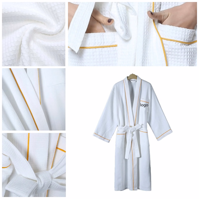 100% cotton Waffle Knit Lightweight Bath Robes