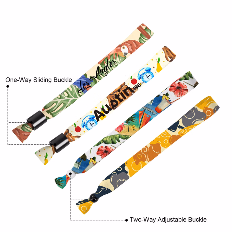 5/8" Sublimated Event Wristband W/ Locking Bead