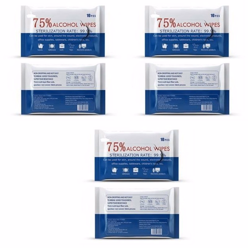 75% ALCOHOL CLEANING WET WIPES 10PCS