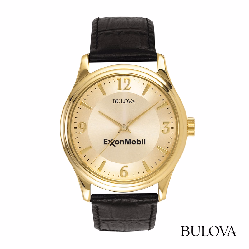 Bulova® Men's Leather Strap Watch