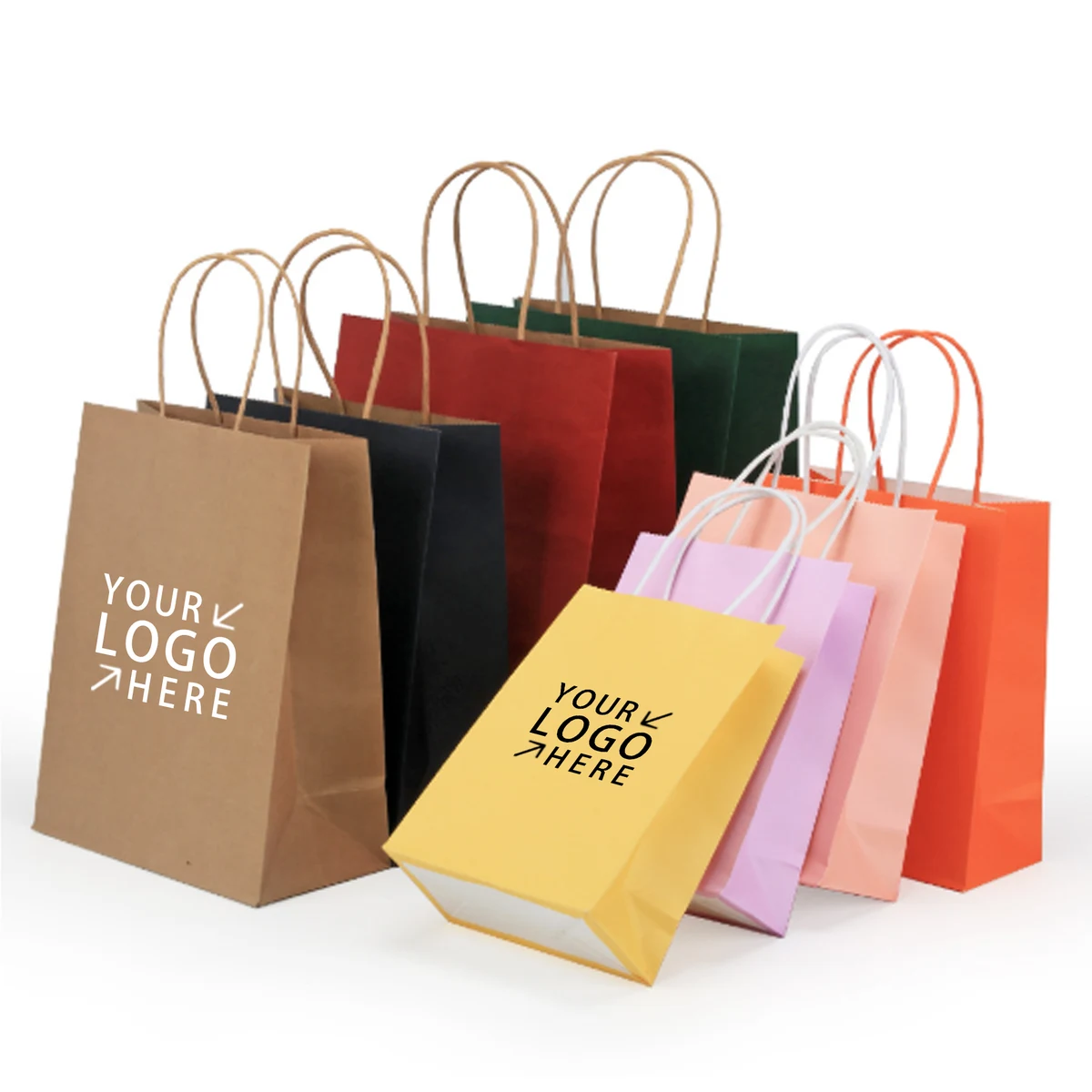 Colorful Kraft Shopping Tote Bag 1
