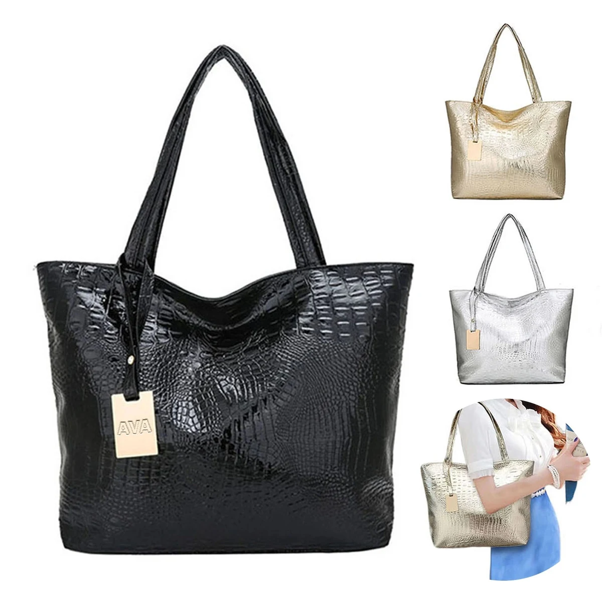 Pu Leather Tote Bag, custom tote bag with logo imprint 1
