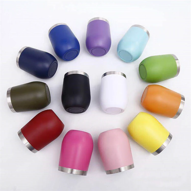 12oz Insulated Stainless Steel Wine Cup With Lid 1