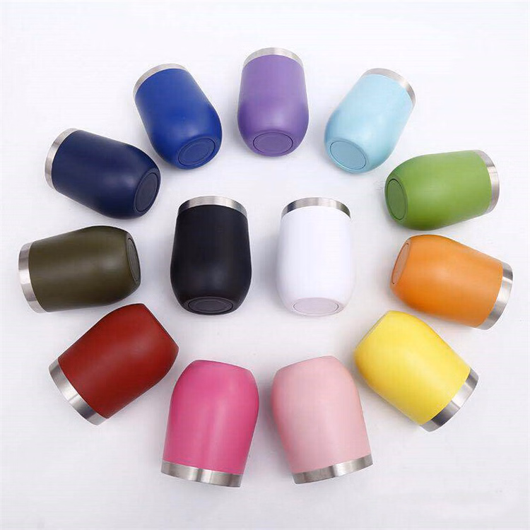 12oz Insulated Stainless Steel Wine Cup With Lid