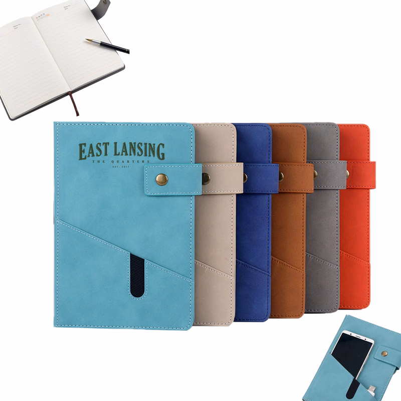 A5 PU Leather Journal Notebook with a Pocket