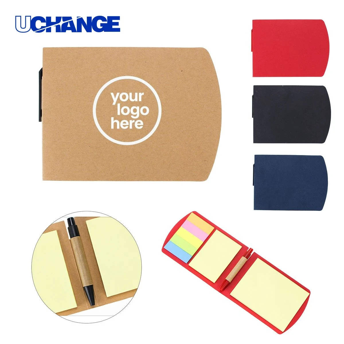 Custom Kraft Memo Pad with Pen 1