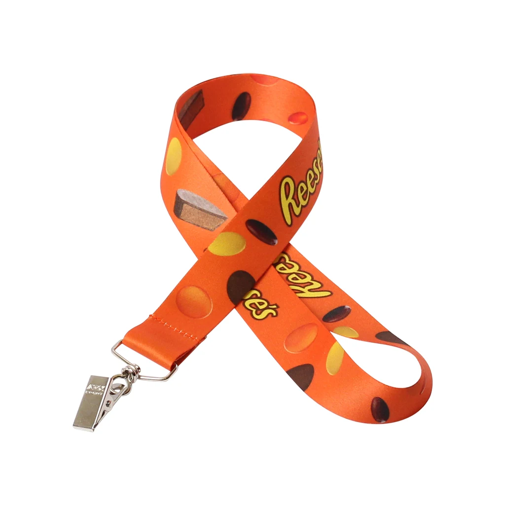 1" Digitally Sublimated Lanyard w/ Bulldog Clip 1