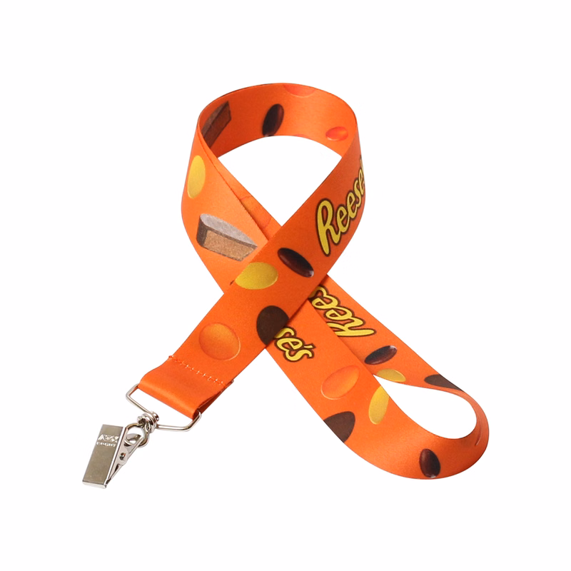 1" Digitally Sublimated Lanyard w/ Bulldog Clip