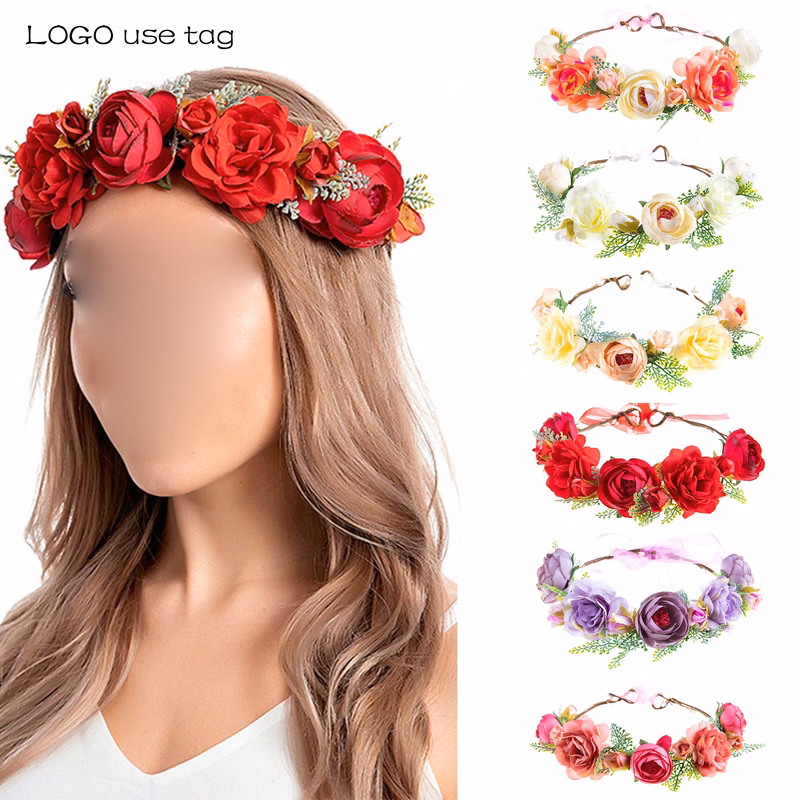 Plastic Simulated Colored Rose Headband