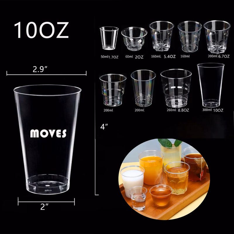 10OZ Hard Disposable Plastic Transparent Cup