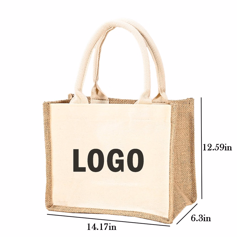 Organic Canvas & Jute Reusable Tote And Grocery Shopping Bag