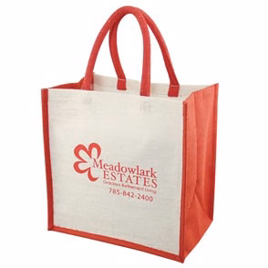 Accented Jute Tote Bag