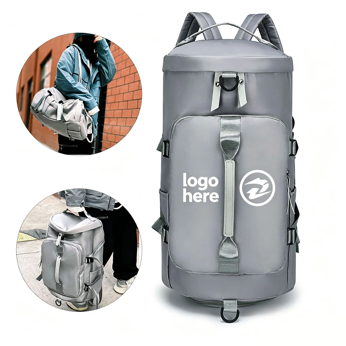 Oxford Cloth Roll Top Backpack 1
