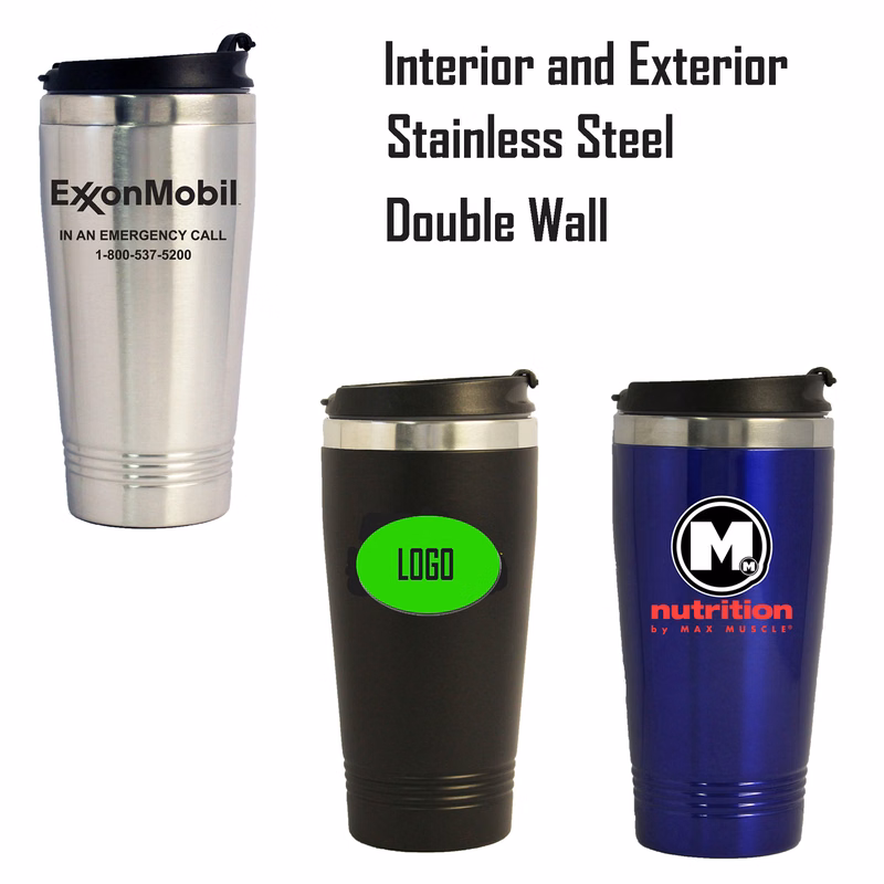 16oz Stainless Steel Mug W/Screw-on Lid