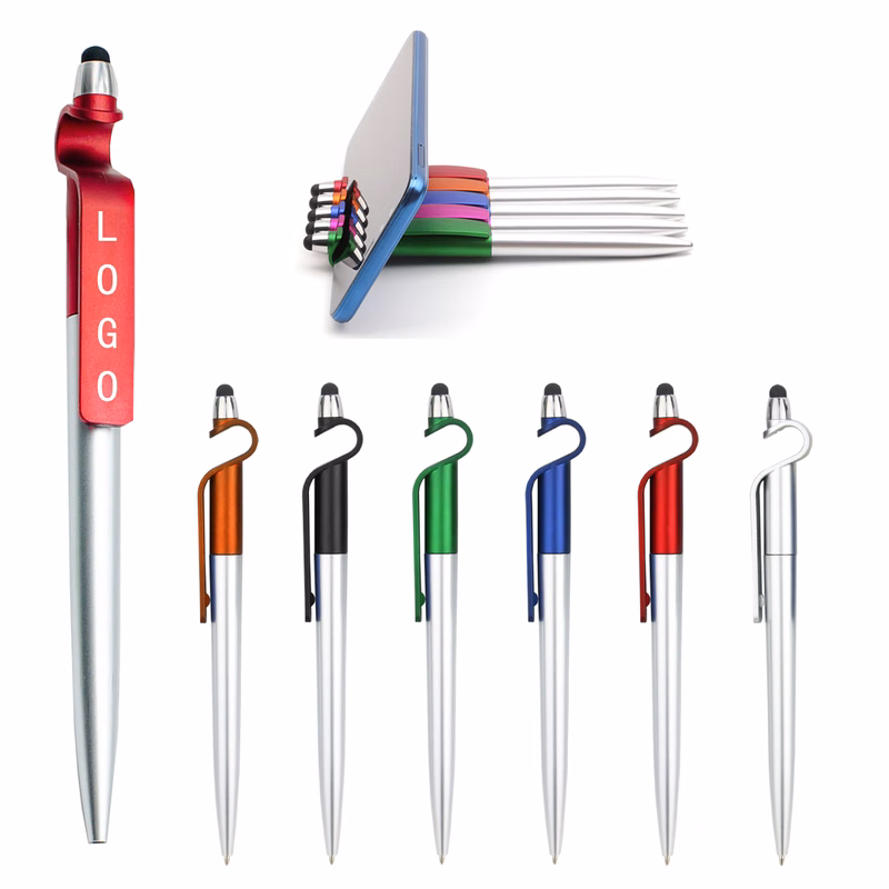 3-In-1 Ballpoint Pen With Phone Stand And Stylus