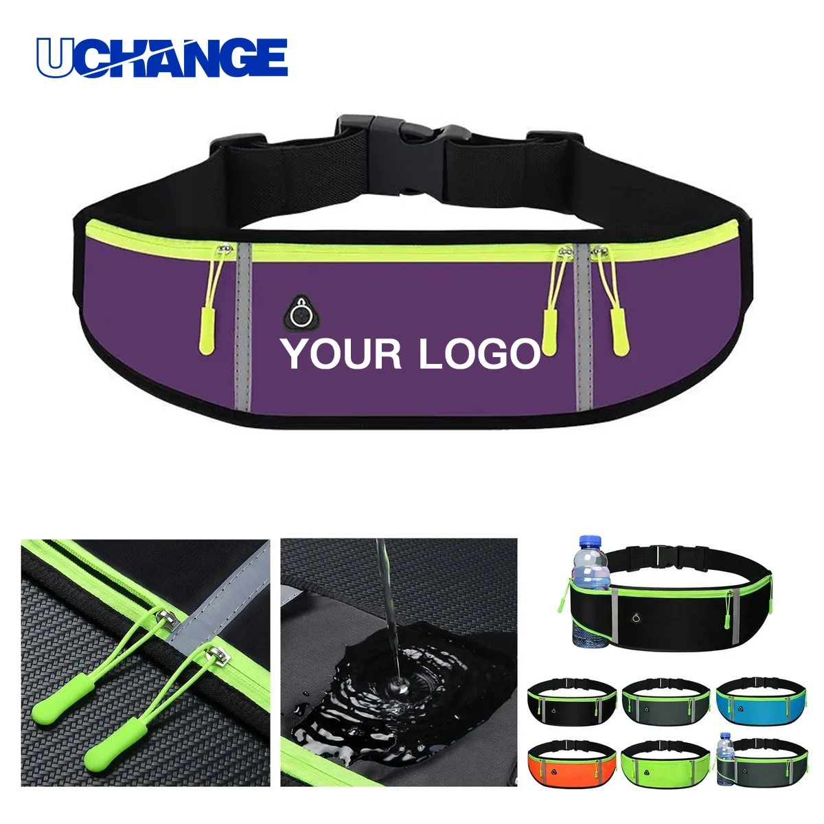 Reflective Sports Waist Pack Organizer with Bottle Holder 1