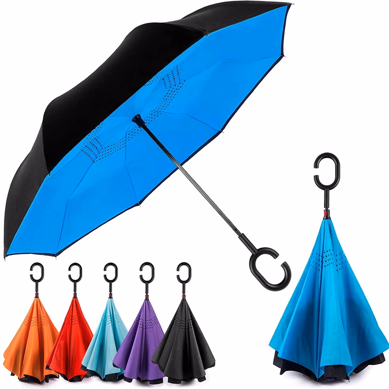 44" Reverse Inverted Windproof Umbrella