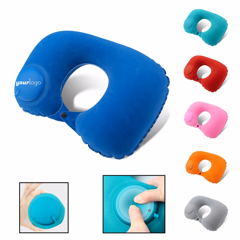 Press Inflatable Portable U-Shaped Neck Pillow