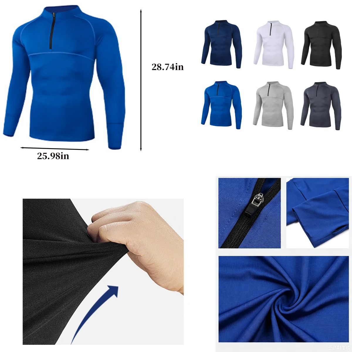 Half-Zip Stand Collar Workout Top 1