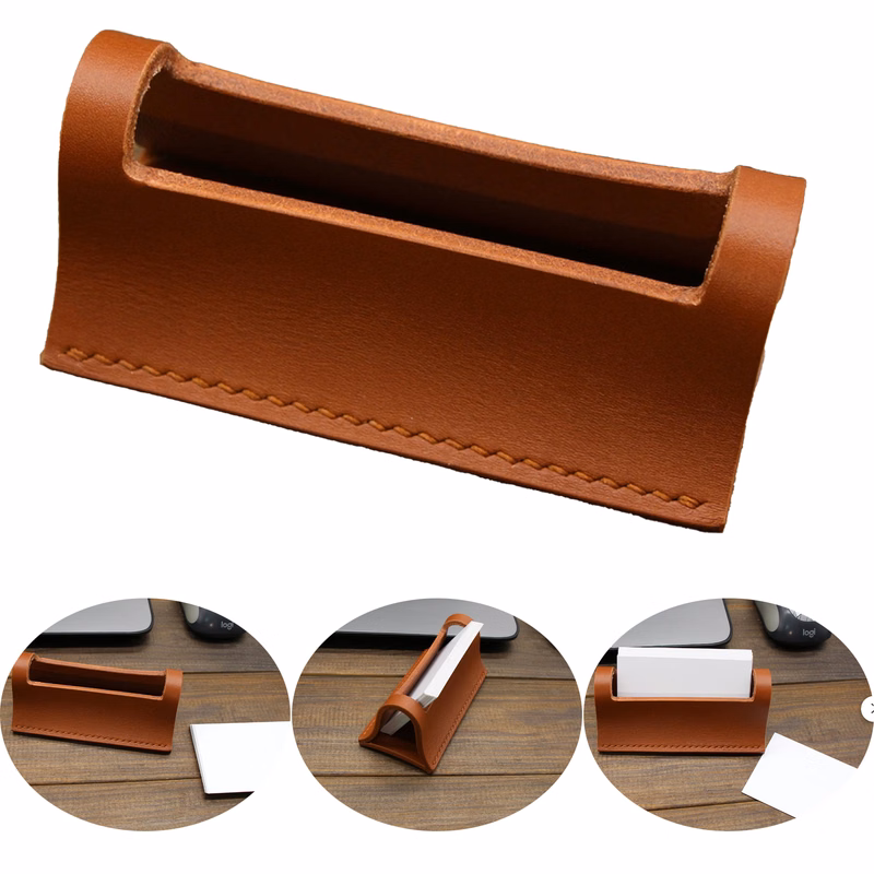 Leather Business Card Holder Stand