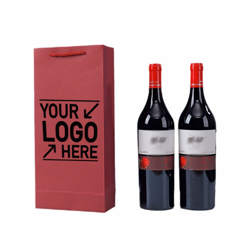 Kraft Paper Wine Bag for Two Bottles