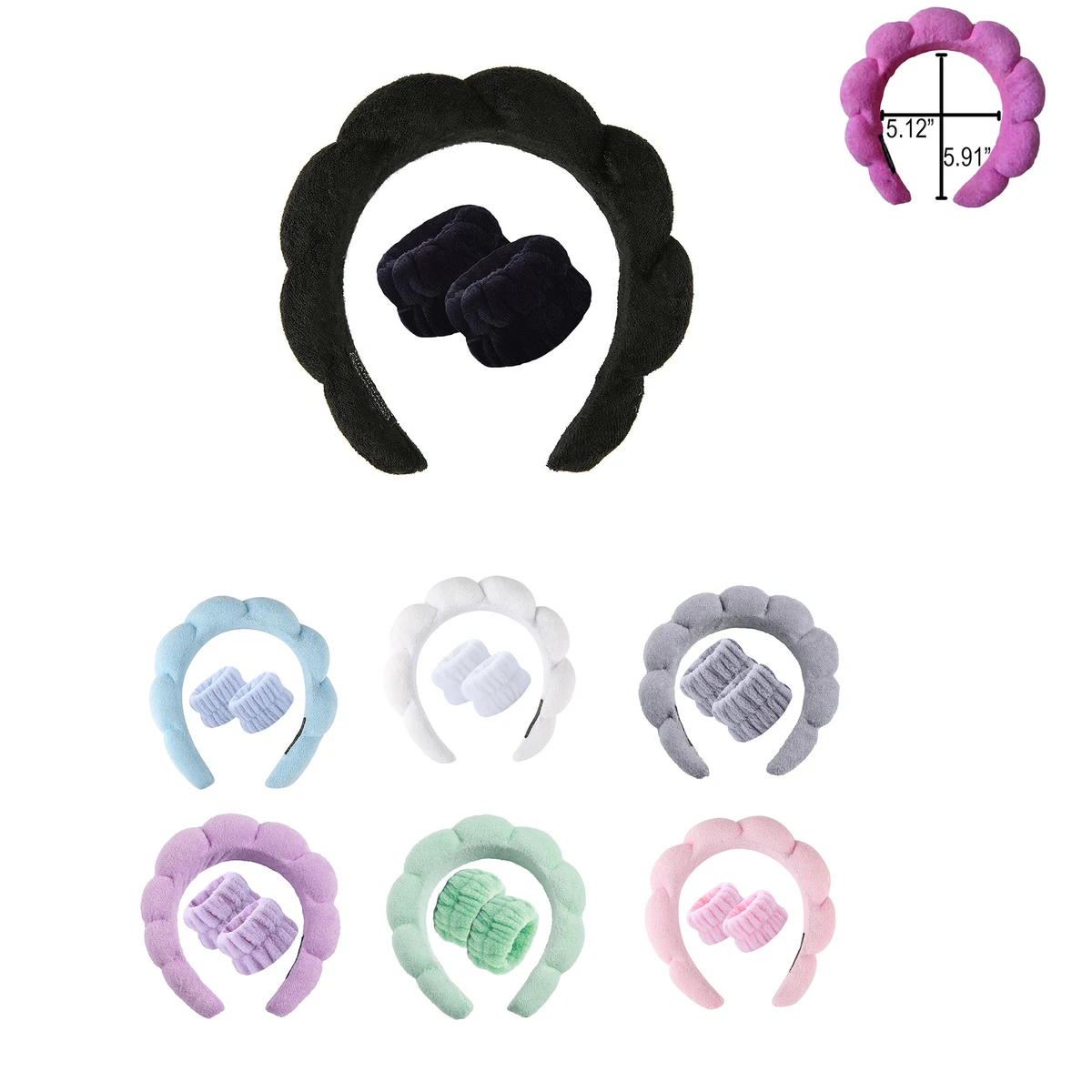 Terry Cloth Cloud Spa Headband MOQ50 1