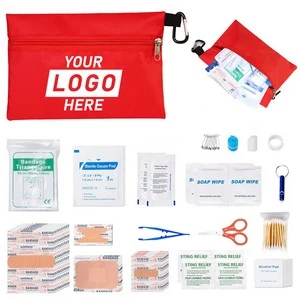 98 Pieces First Aid Kit Emergency Kits With Carabiner 1