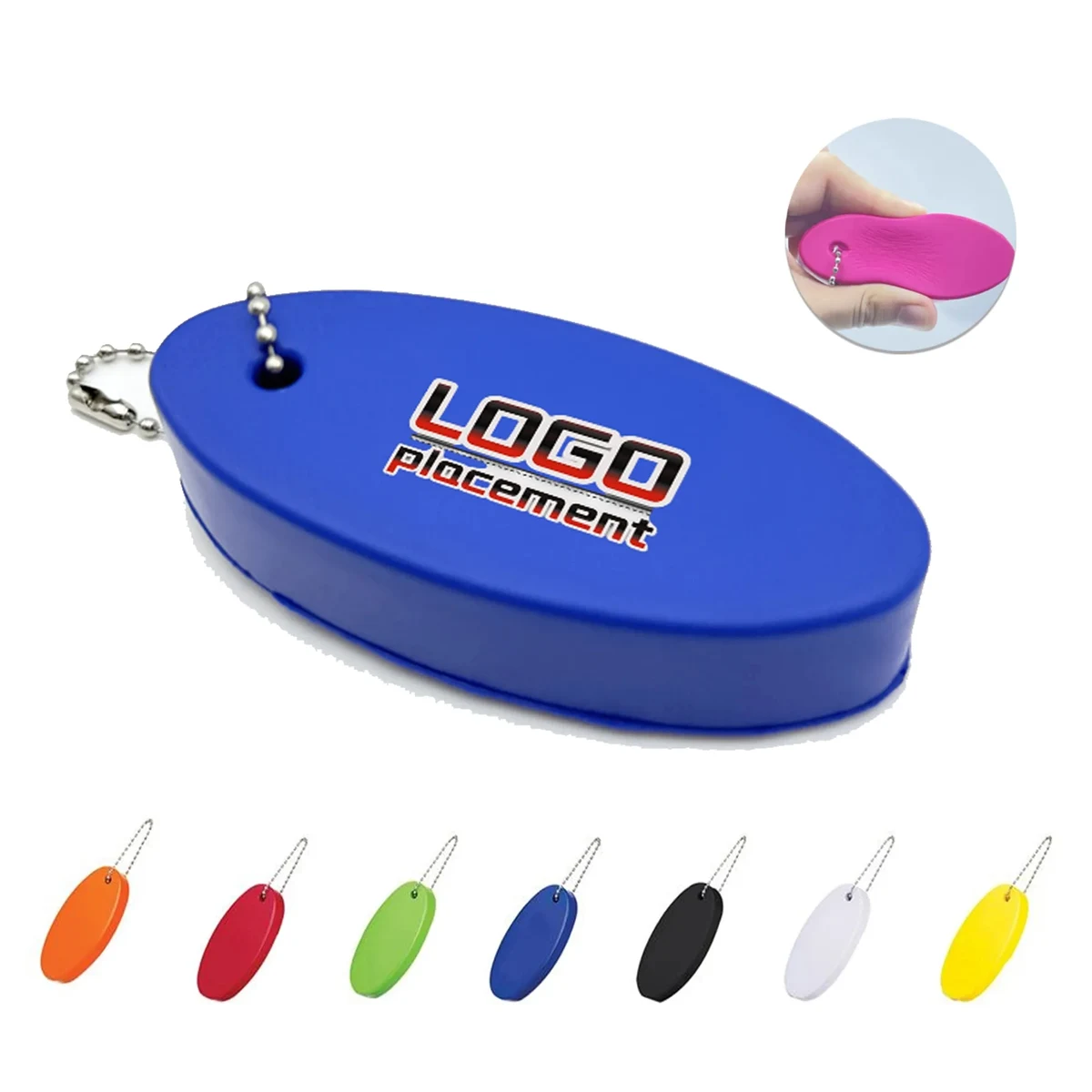Pu Oval Soft Floating Keychain 1