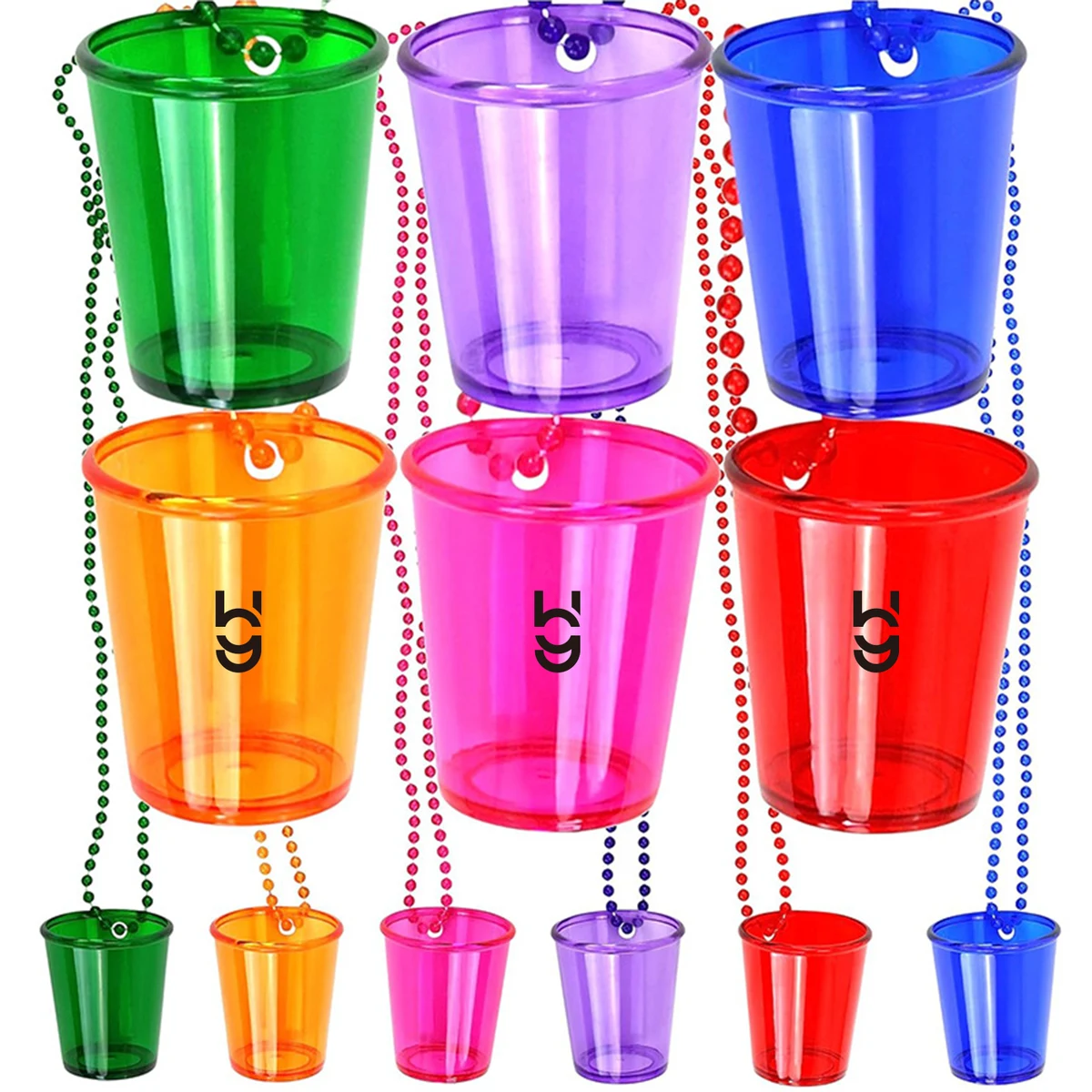 Party Shot Glasses with Colorful Beaded Necklaces 1