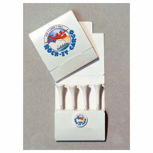 Pro Elite Gold Standard Golf Tee Packet w/ Four 3 1/4" Tees & 1 Marker