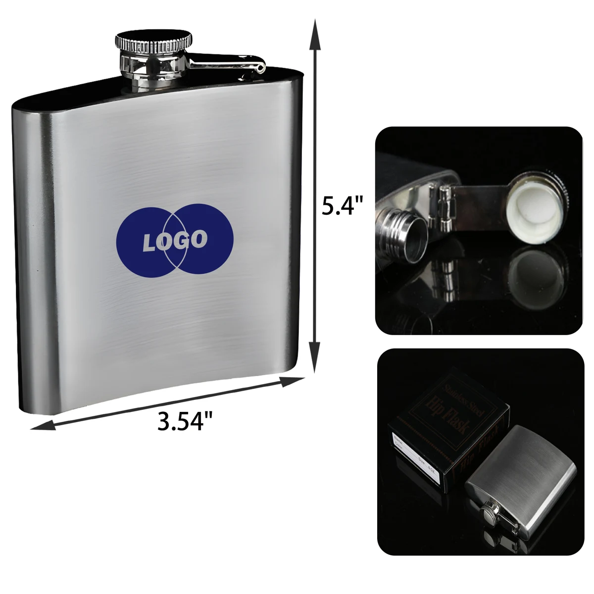 MOQ 20 PCS Stylish 8 OZ Stainless Steel Hip Flask 1