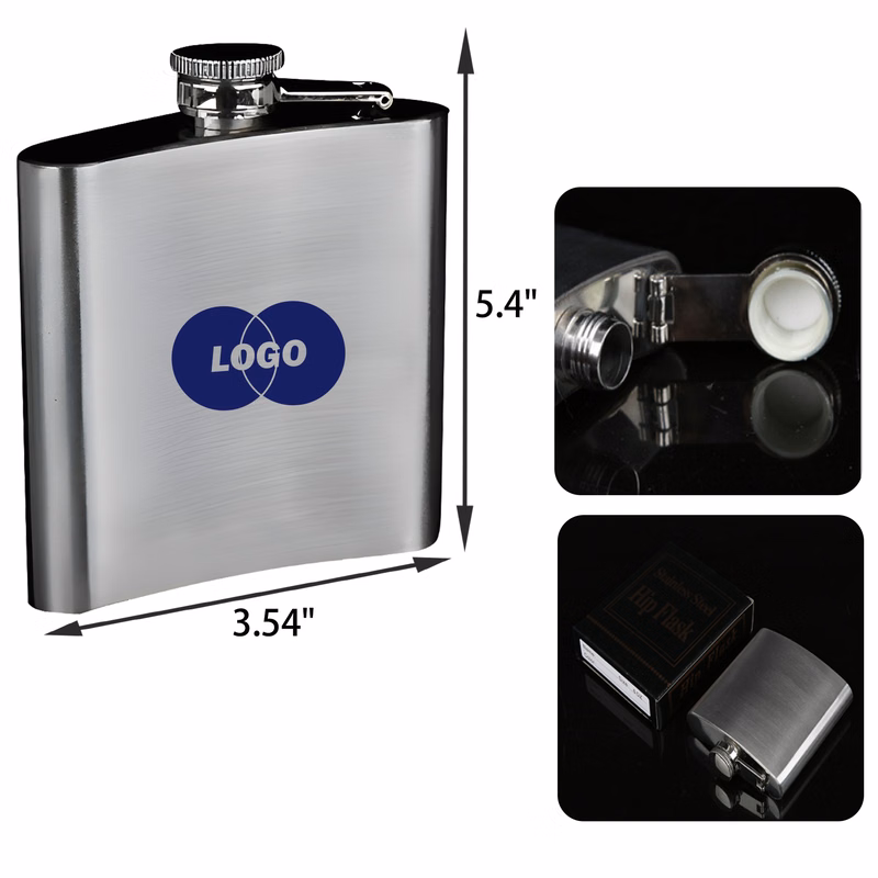 MOQ 20 PCS Stylish 8 OZ Stainless Steel Hip Flask