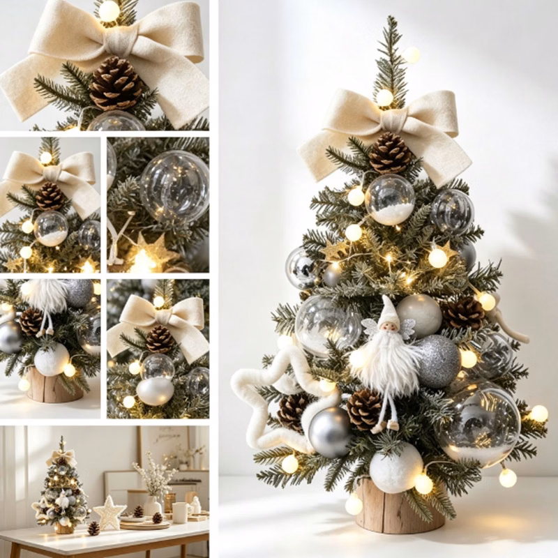 Mini Desktop Christmas Tree Set